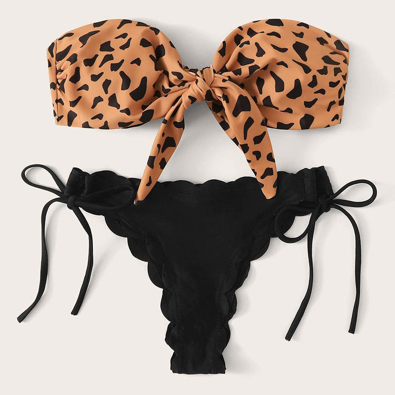 Luipaard Strapless Bikini – Sexy Lace-up Design