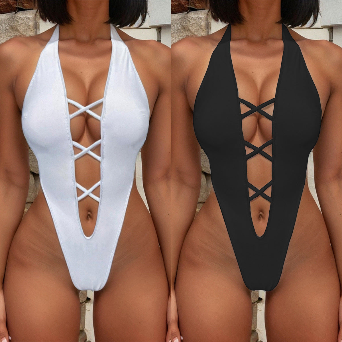 Sexy Backless Badpak – Zwart of Wit