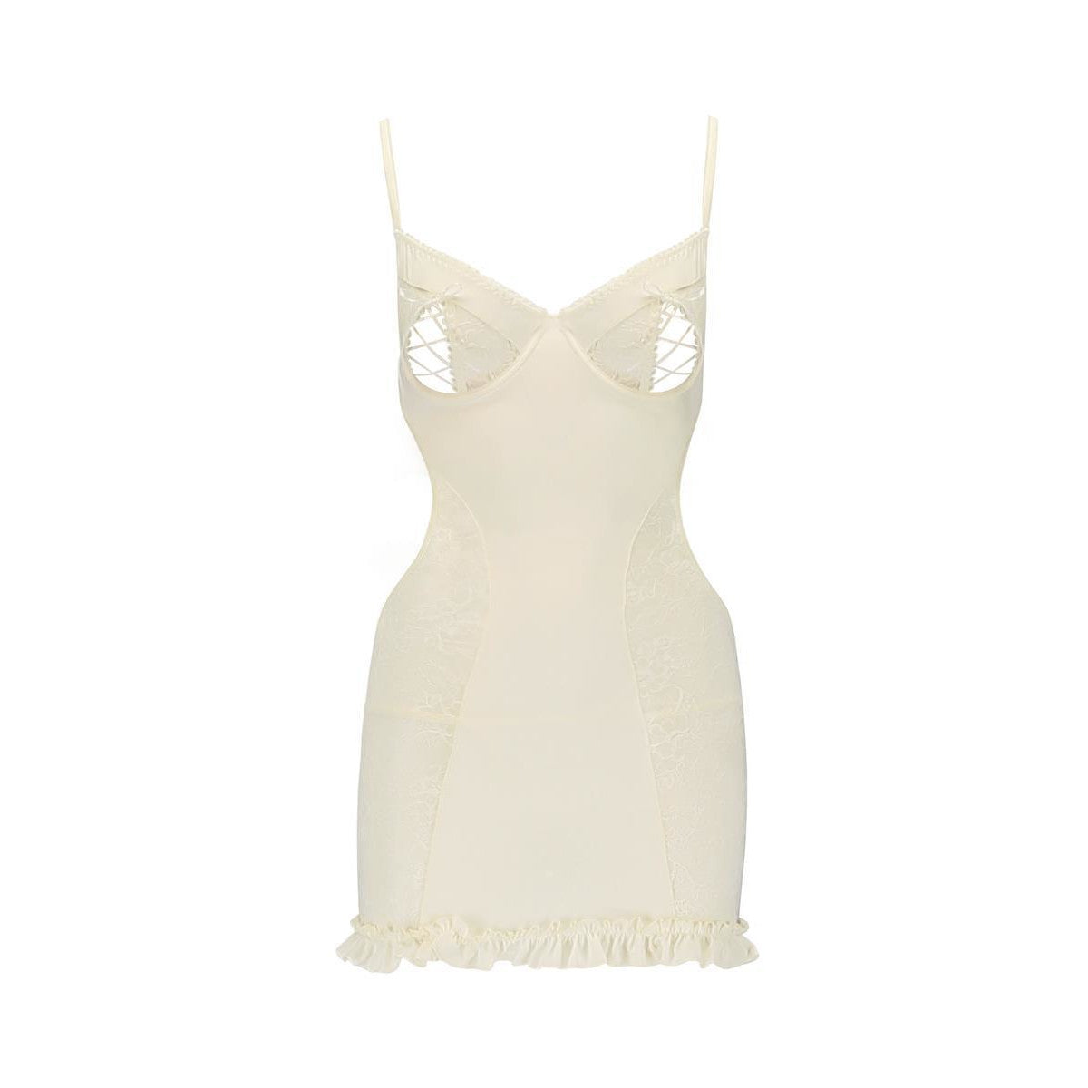 Bianca babydoll met beugels – ecru van Dare2Live – ecru