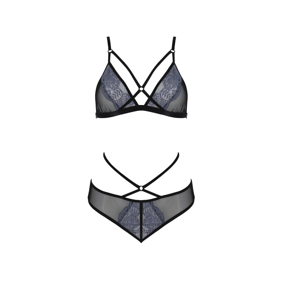 Bogna lingerieset – zwart-blauw