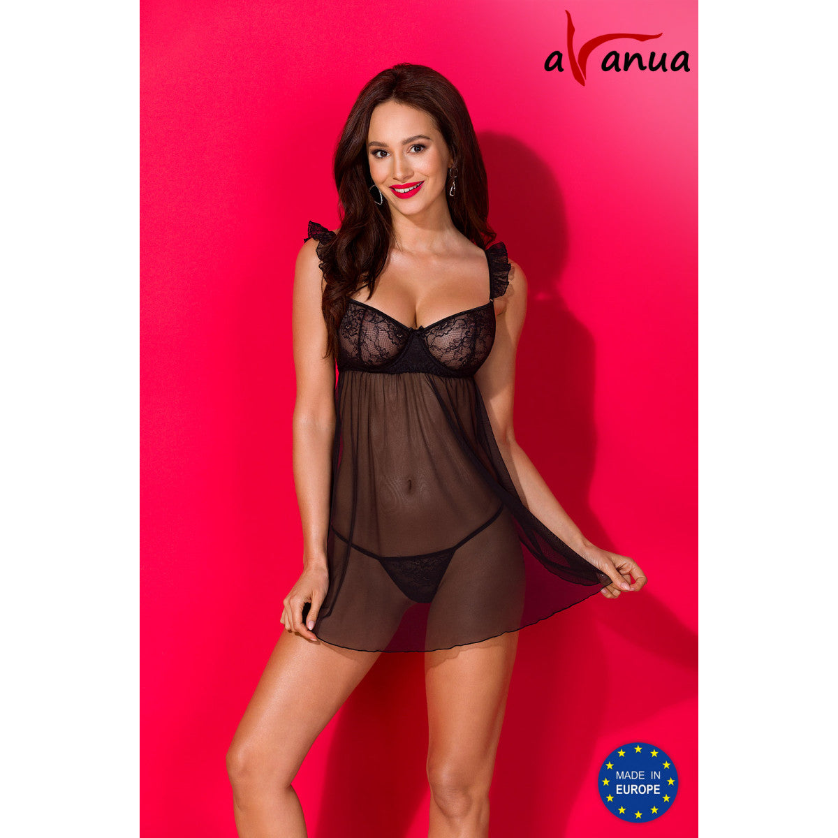 Av milagros chemise & thong black - Avanua