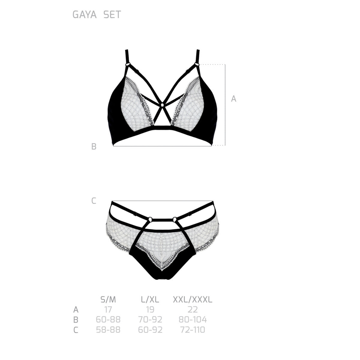 Sagaya lingerieset 2-delig – zwart-wit van Dare2Live – zwart-wit