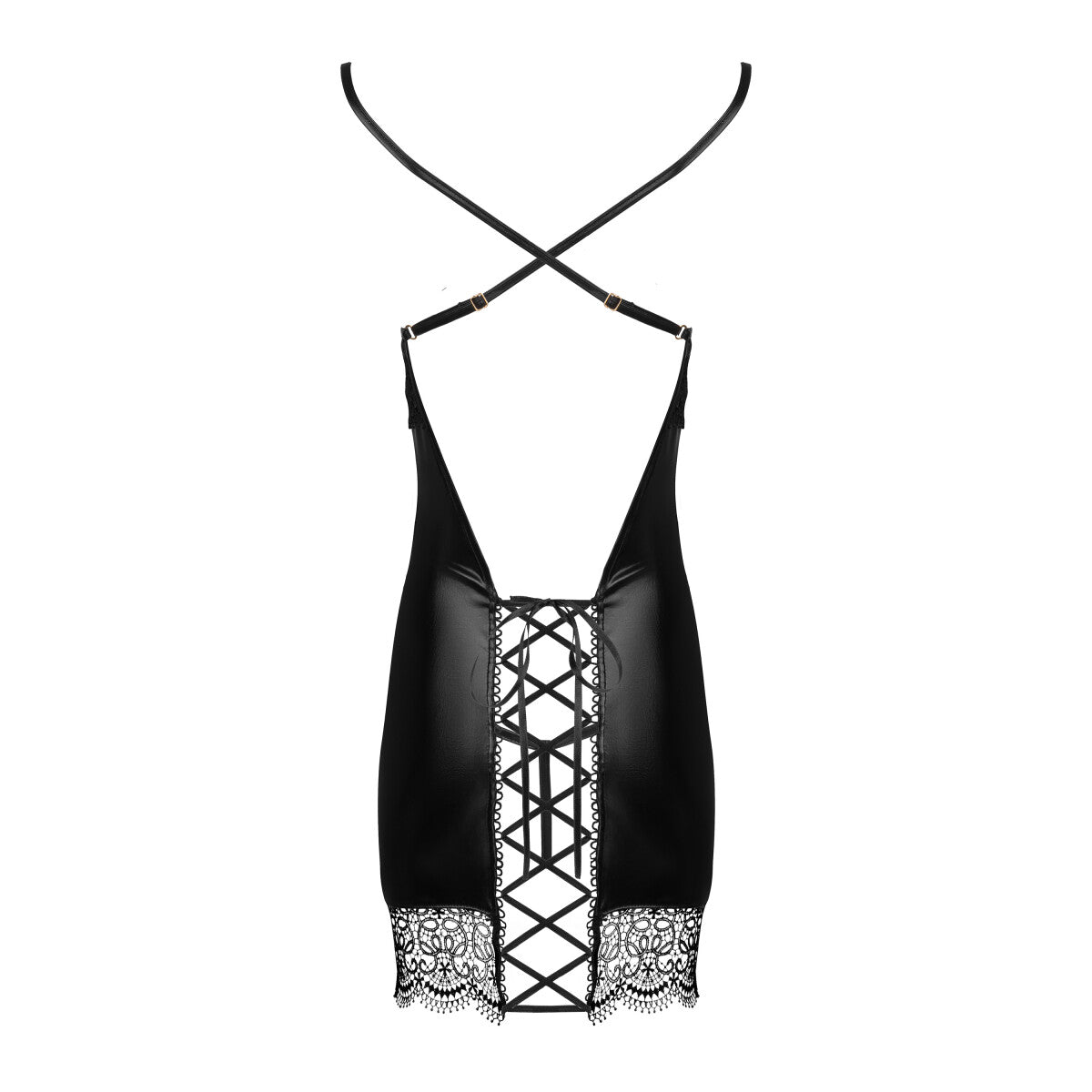 Adelia kanten babydoll – zwart