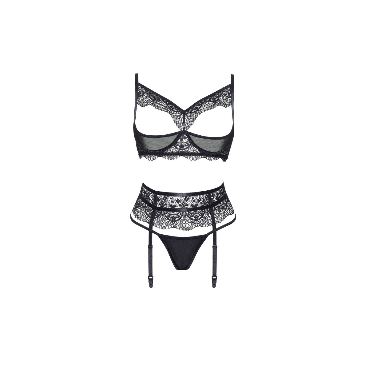 Chiara lingerieset met beugels – zwart
