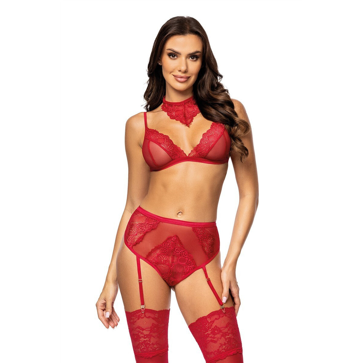 Cristalyn kanten lingerieset – kersenrood van Dare2Live – kersenrood