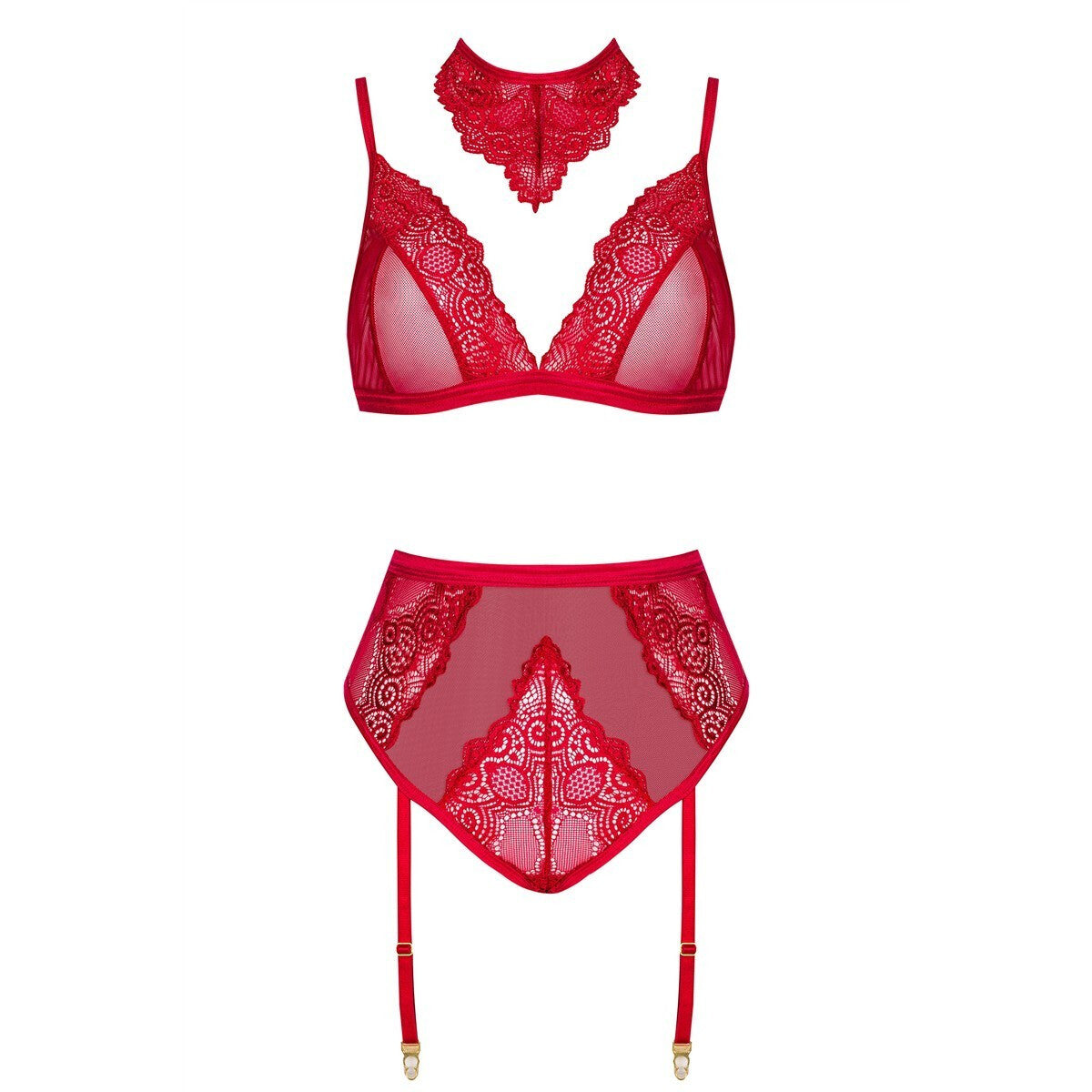 Cristalyn kanten lingerieset – kersenrood van Dare2Live – kersenrood