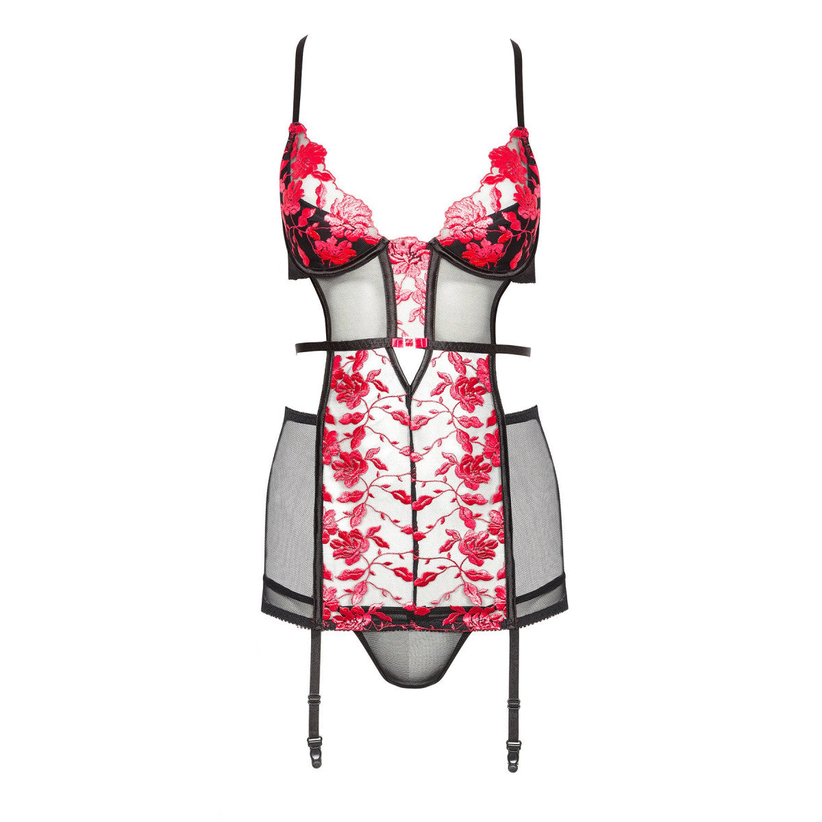 Bn evangelina chemise black-red