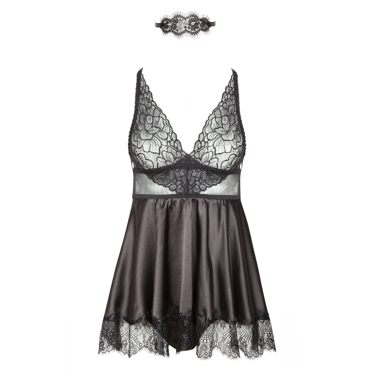 Eve kanten babydoll – zwart