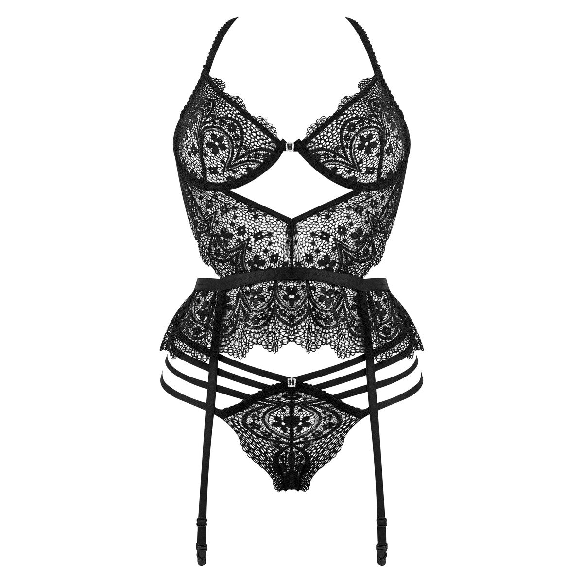 Lace kanten korset – zwart