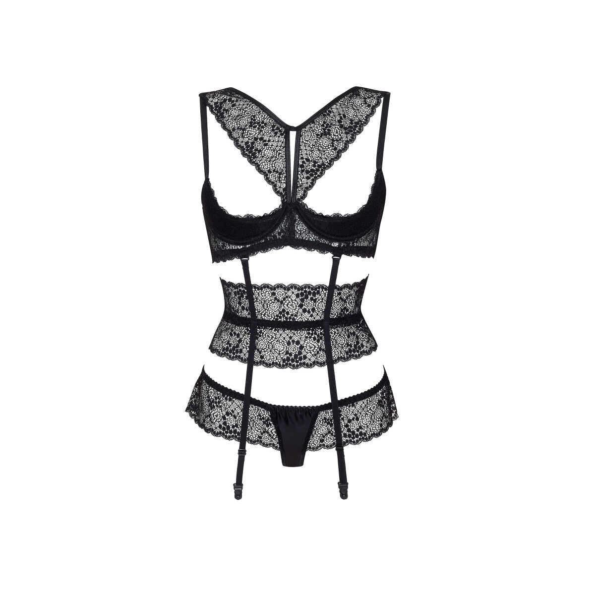 Lilie lingerieset 3-delig – zwart