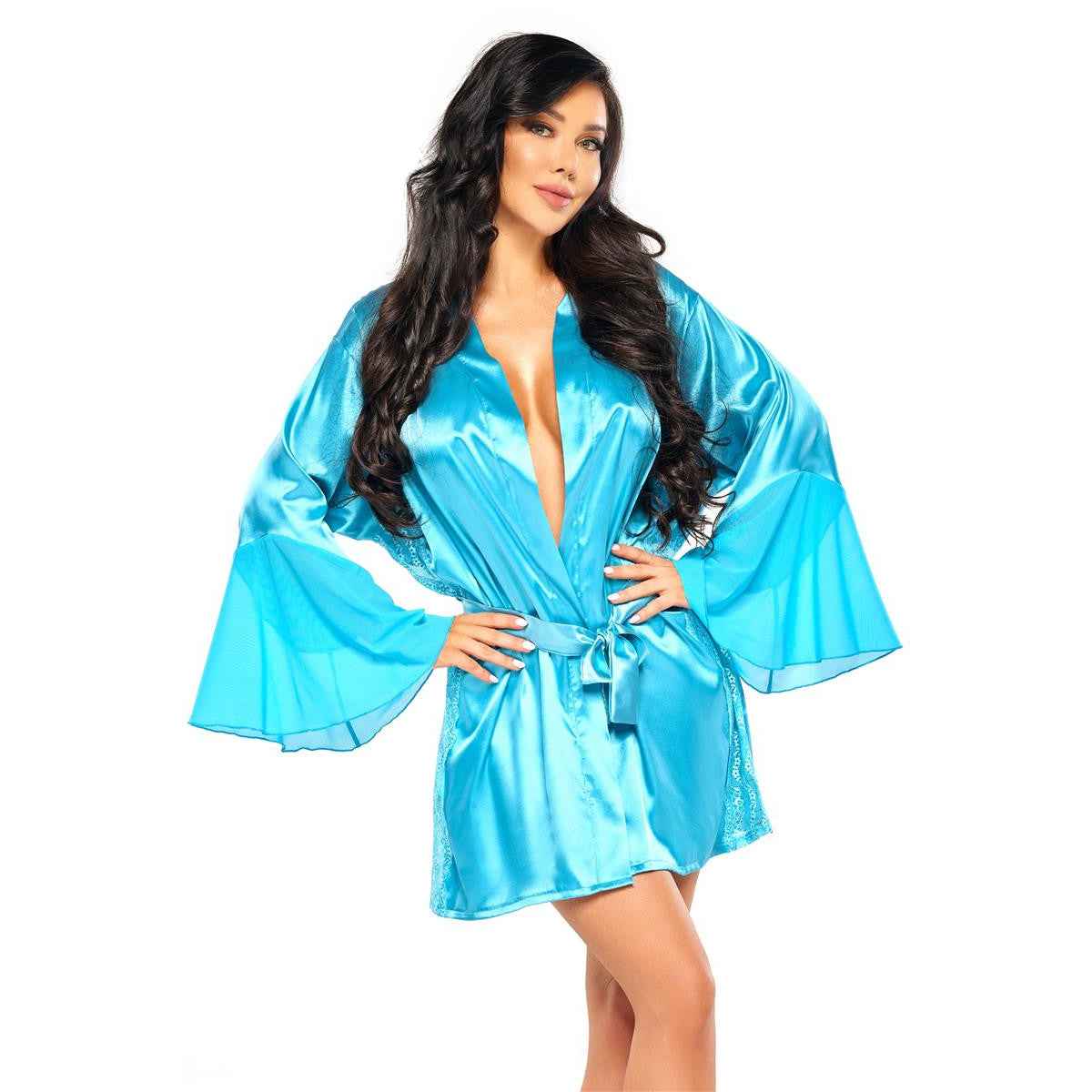BN Marlene peignoir & thong turquoise