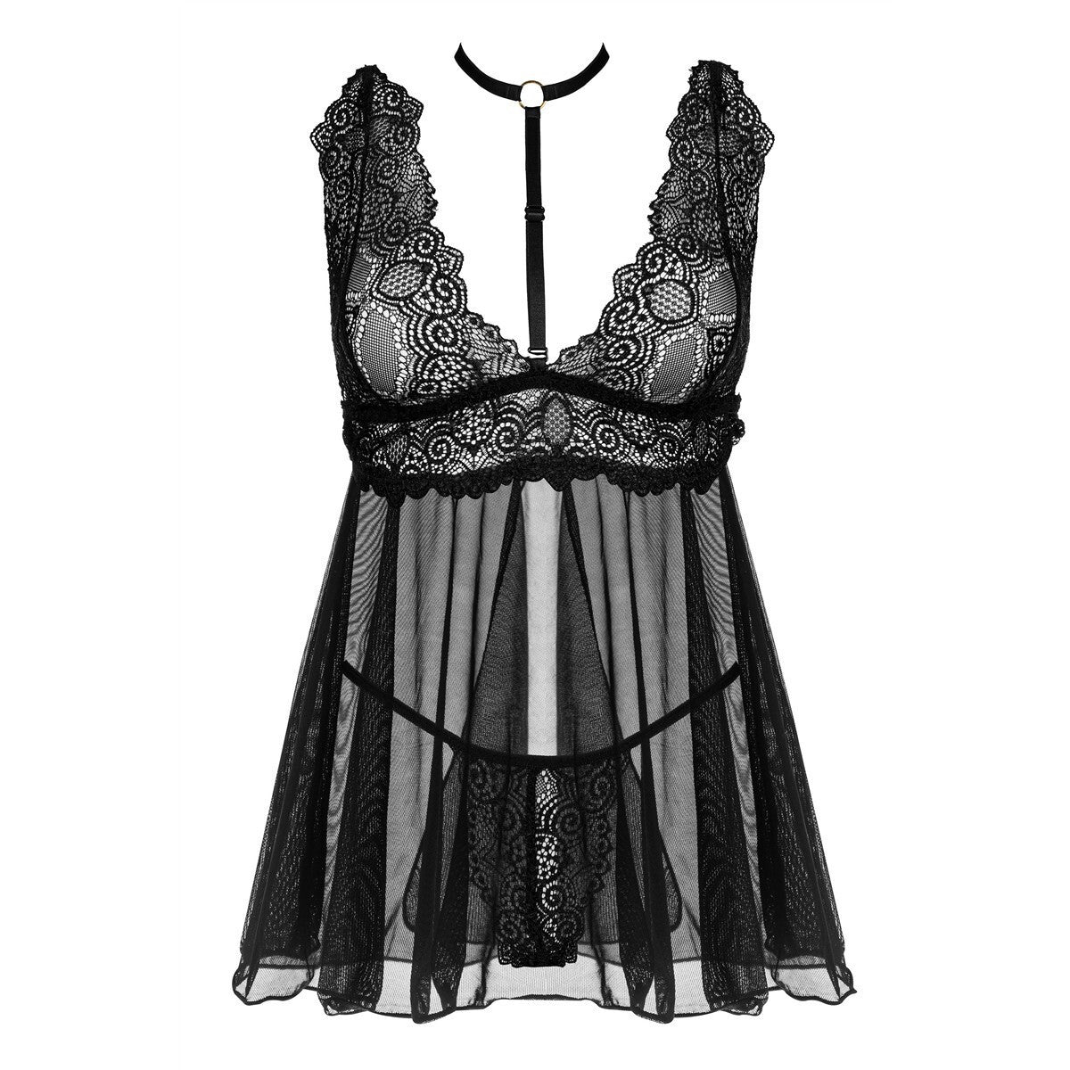 Milana kanten babydoll – zwart van Dare2Live – zwart