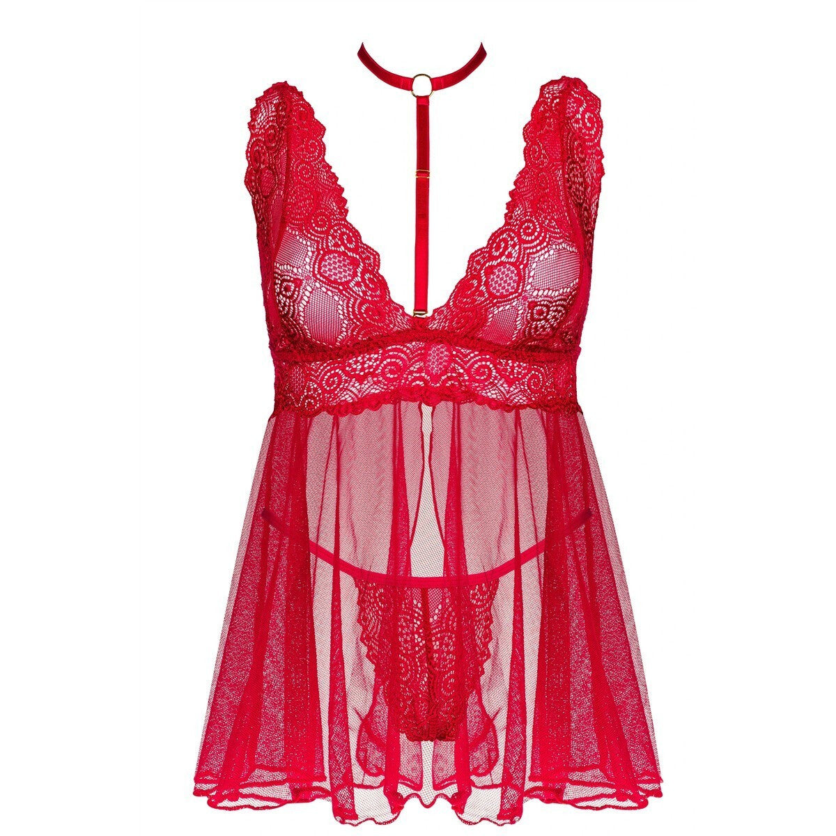 Milana kanten babydoll – kersenrood van Dare2Live – kersenrood