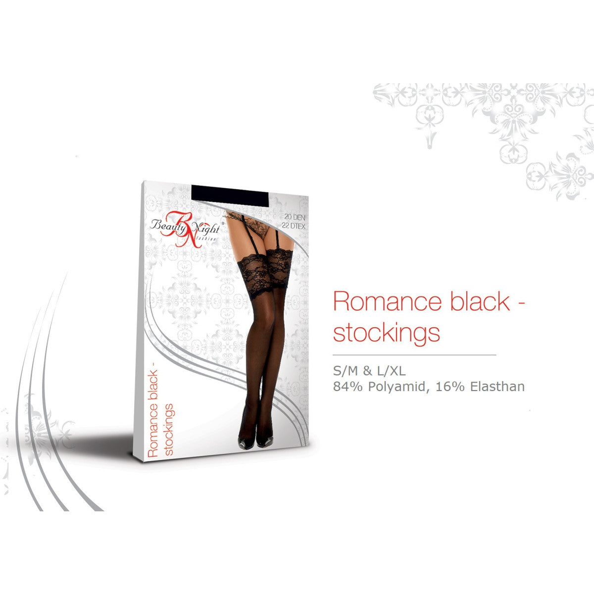 BN Romance stockings black 20DEN