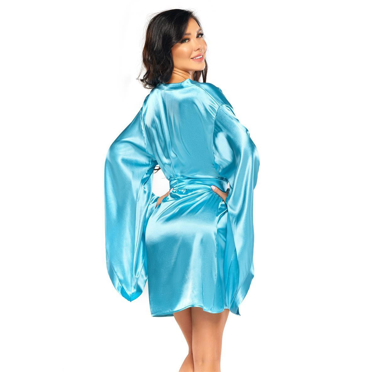 Beauty Night Samira kimono met string – turquoise
