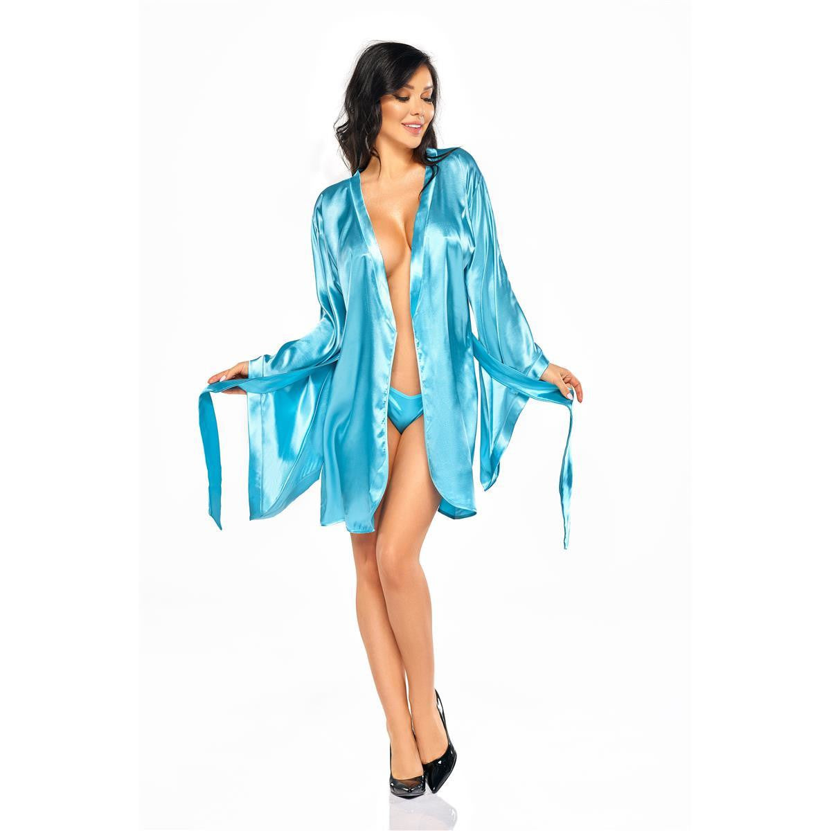 Beauty Night Samira kimono met string – turquoise