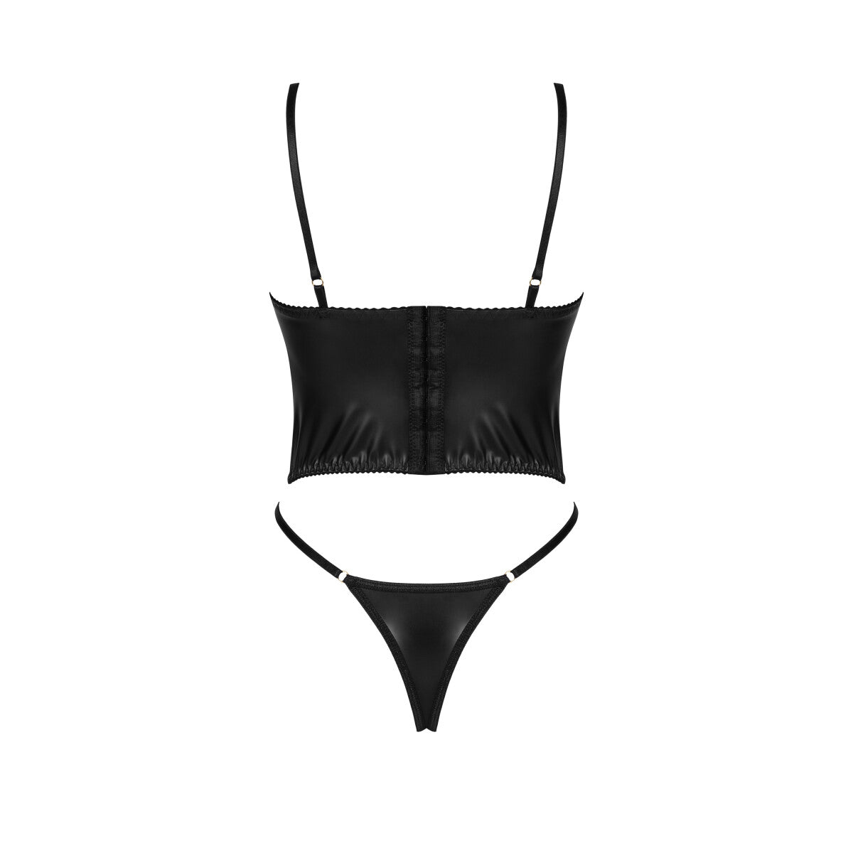 Sasha bustier wetlook – zwart