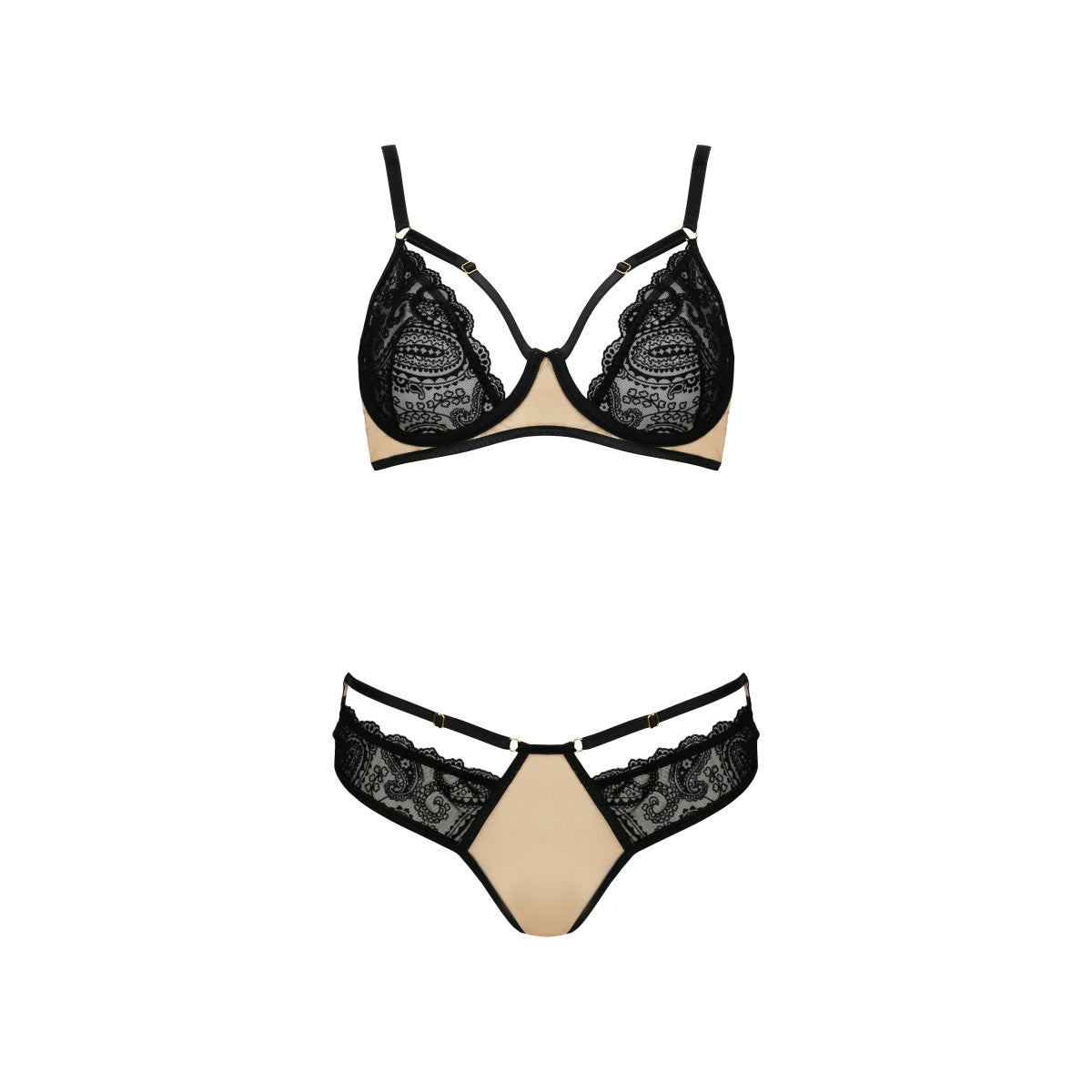 Daisy bh-set – zwart-beige – detail 4