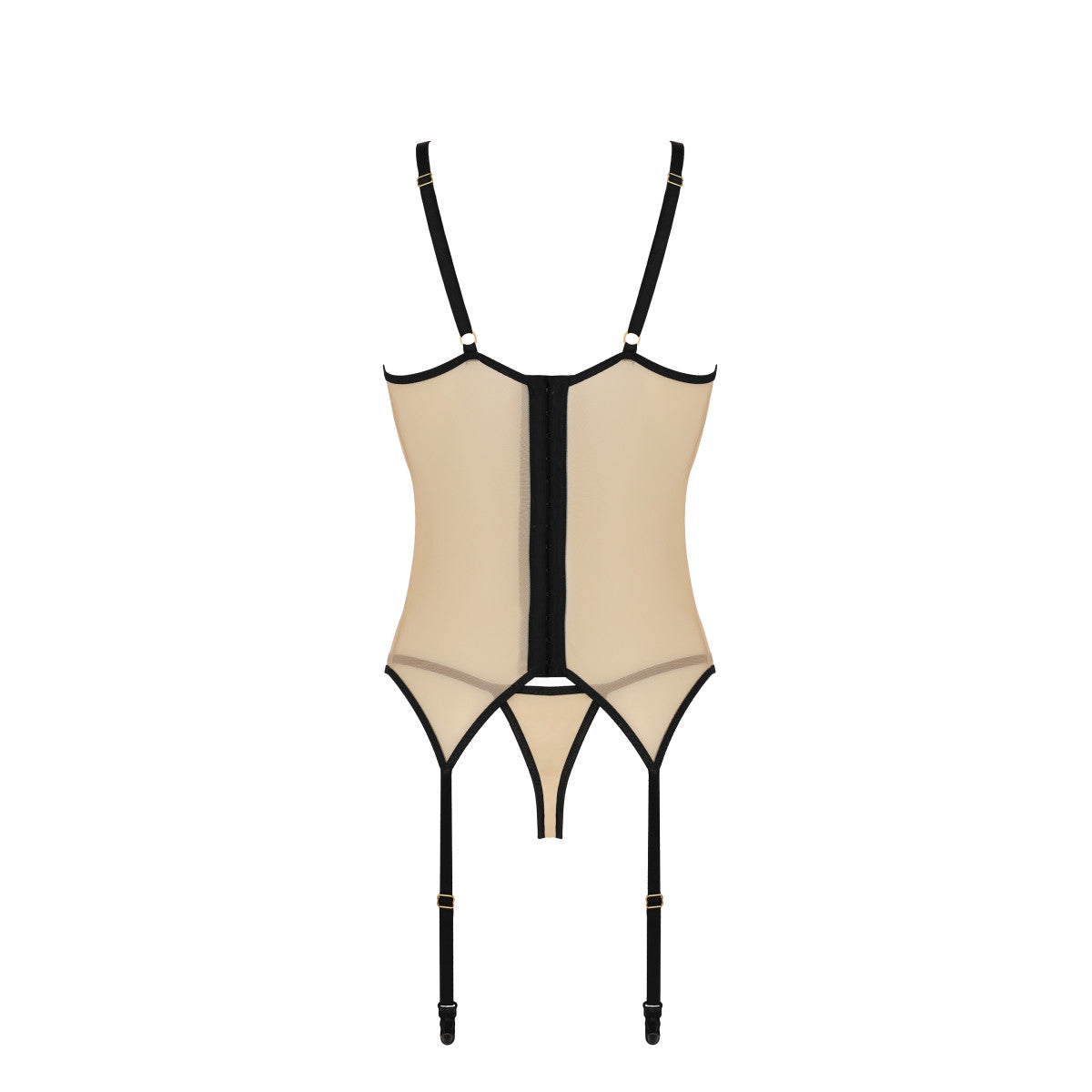 Daisy korset met beugels – zwart-beige van Dare2Live – zwart-beige