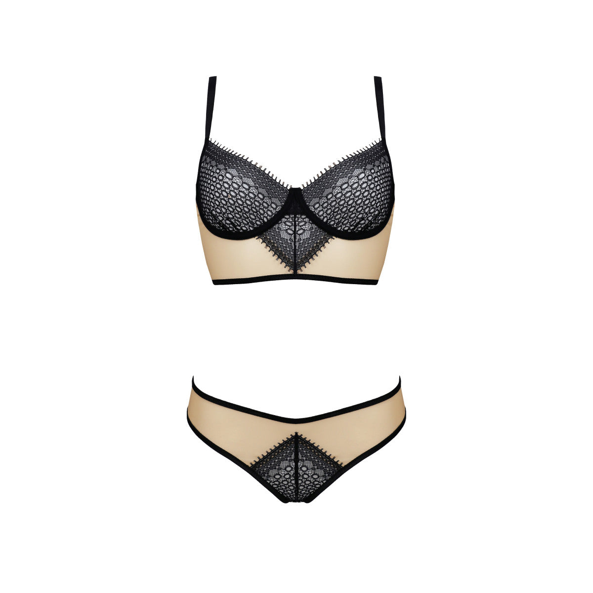Denerys bustier 2-delig – beige-zwart
