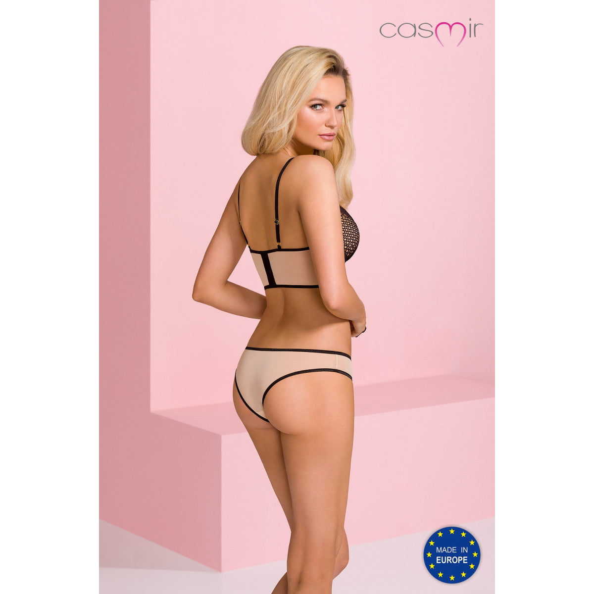 Denerys bustier 2-delig – beige-zwart