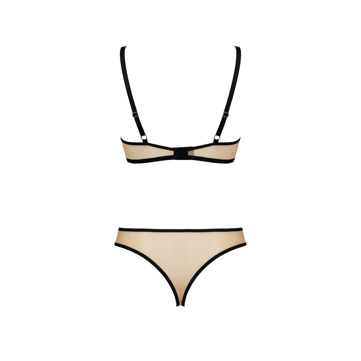 Denerys bh-set met beugels – beige-zwart – detail 3