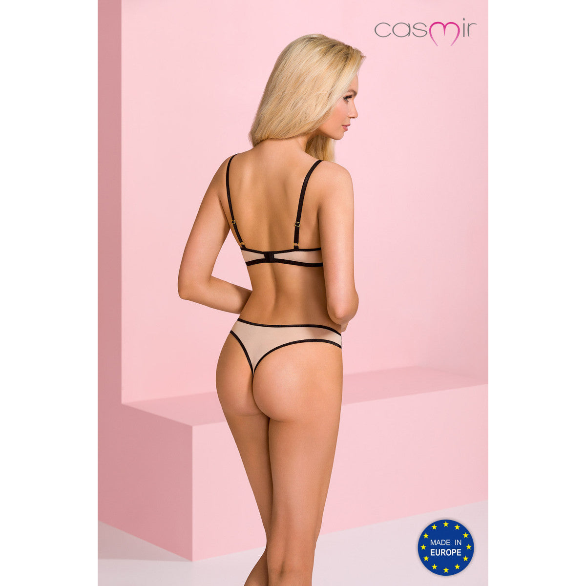 Denerys bh-set met beugels – beige-zwart
