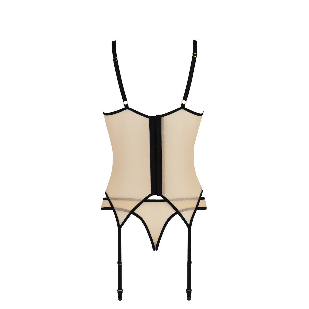Denerys korset met beugels – beige-zwart
