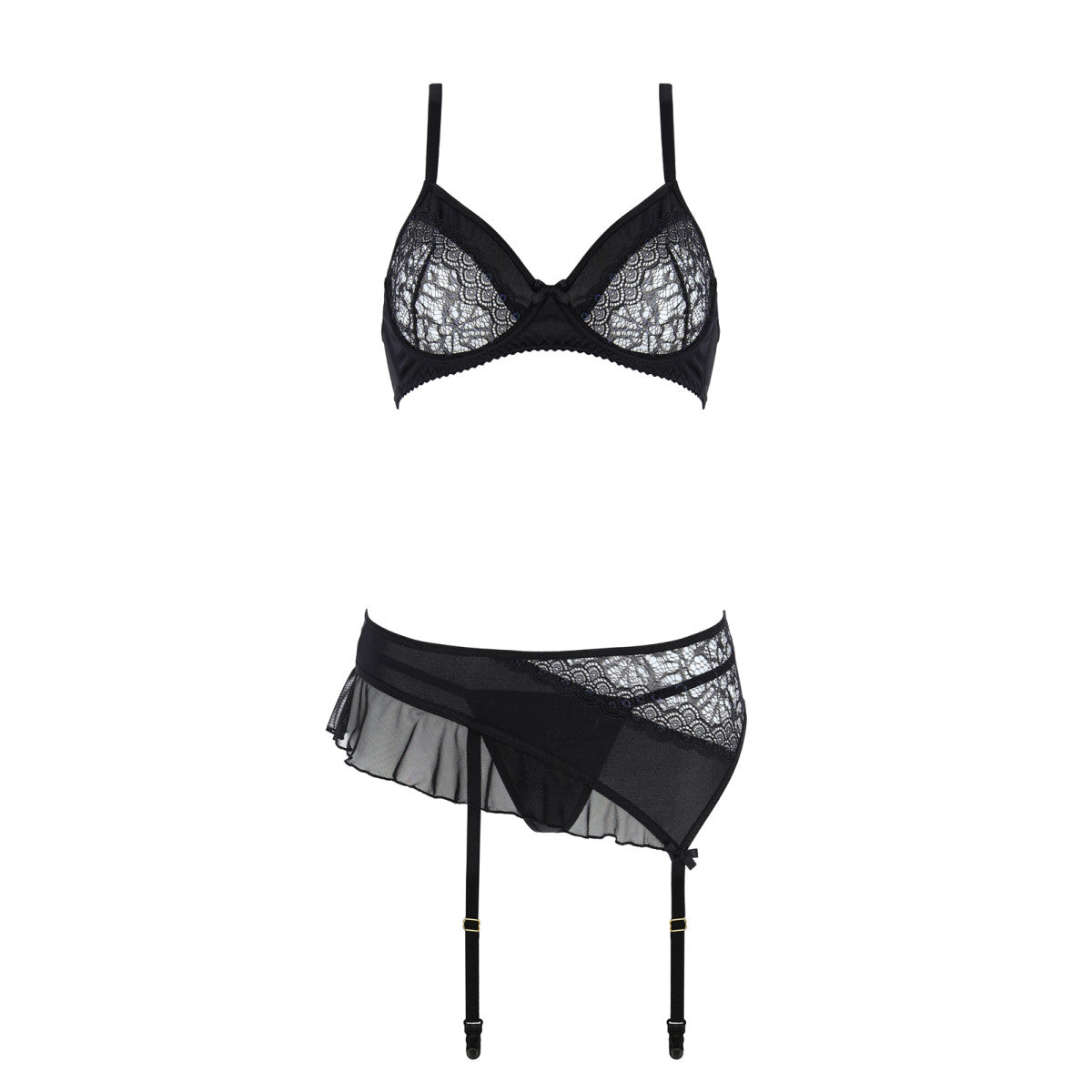 Kitasana lingerieset – zwart-paars van Dare2Live – zwart-paars