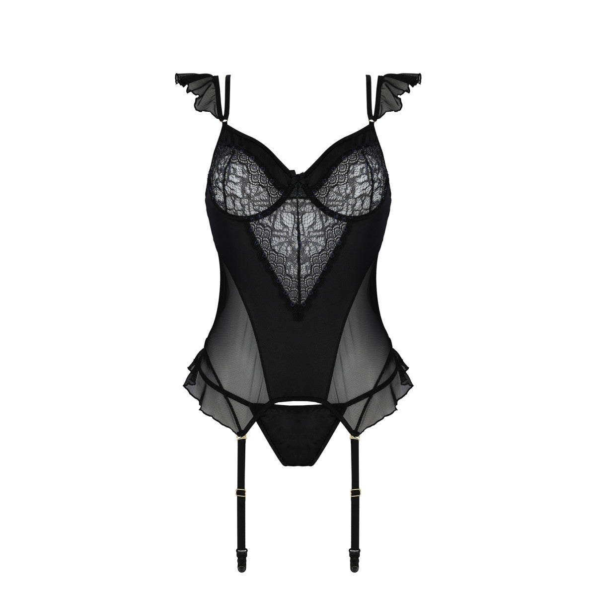 Ca kitasana corset & thong black-purple - Casmir