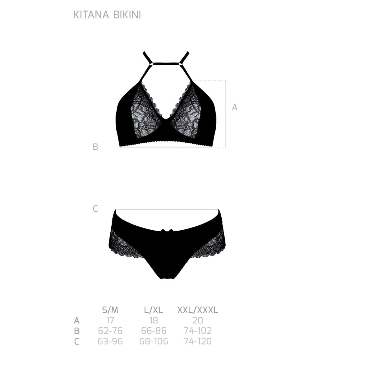 Kitsana bh-set met beugels – zwart-paars