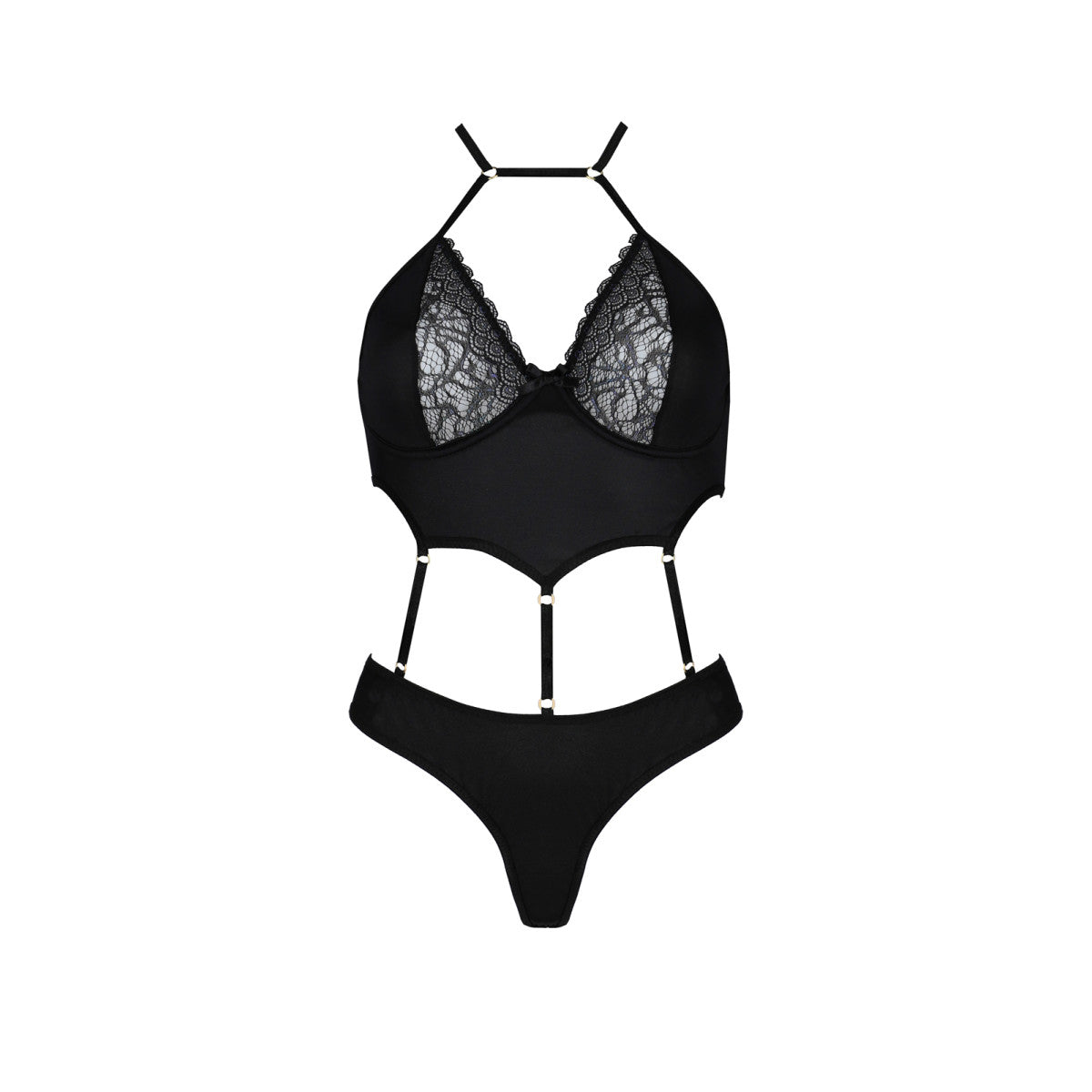 Kitsana kanten body – zwart-paars – detail 4