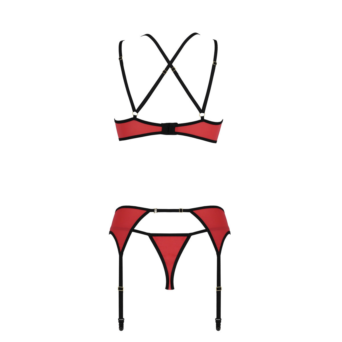 Magnolia lingerieset 3-delig – rood-zwart