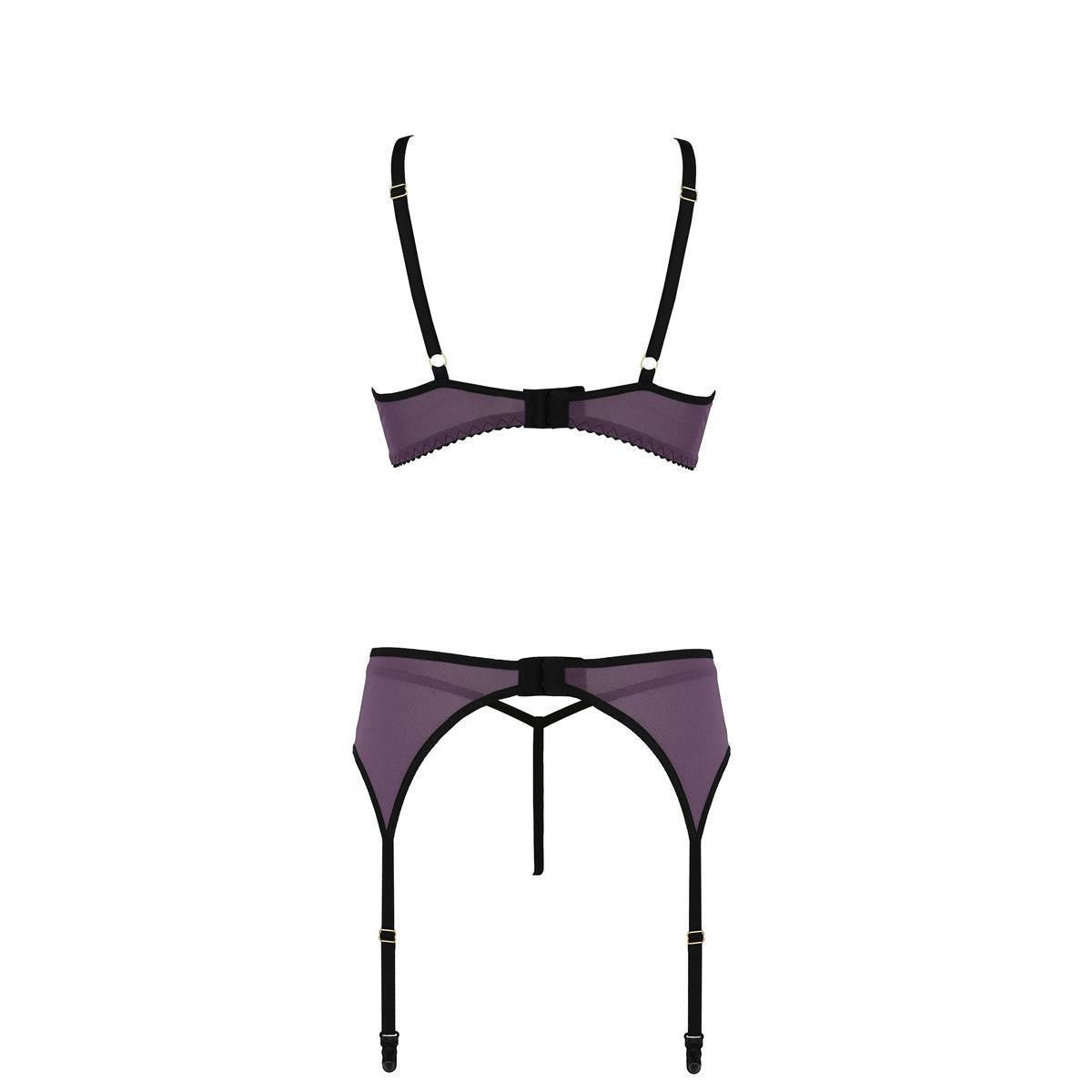 Marietta kanten lingerieset – zwart-paars van Dare2Live – zwart-paars