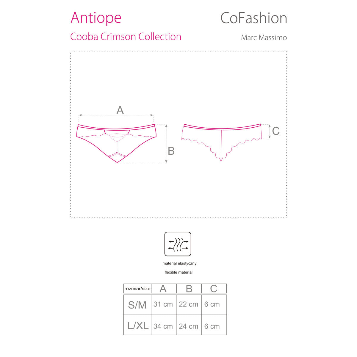 Antiope kanten string – rood