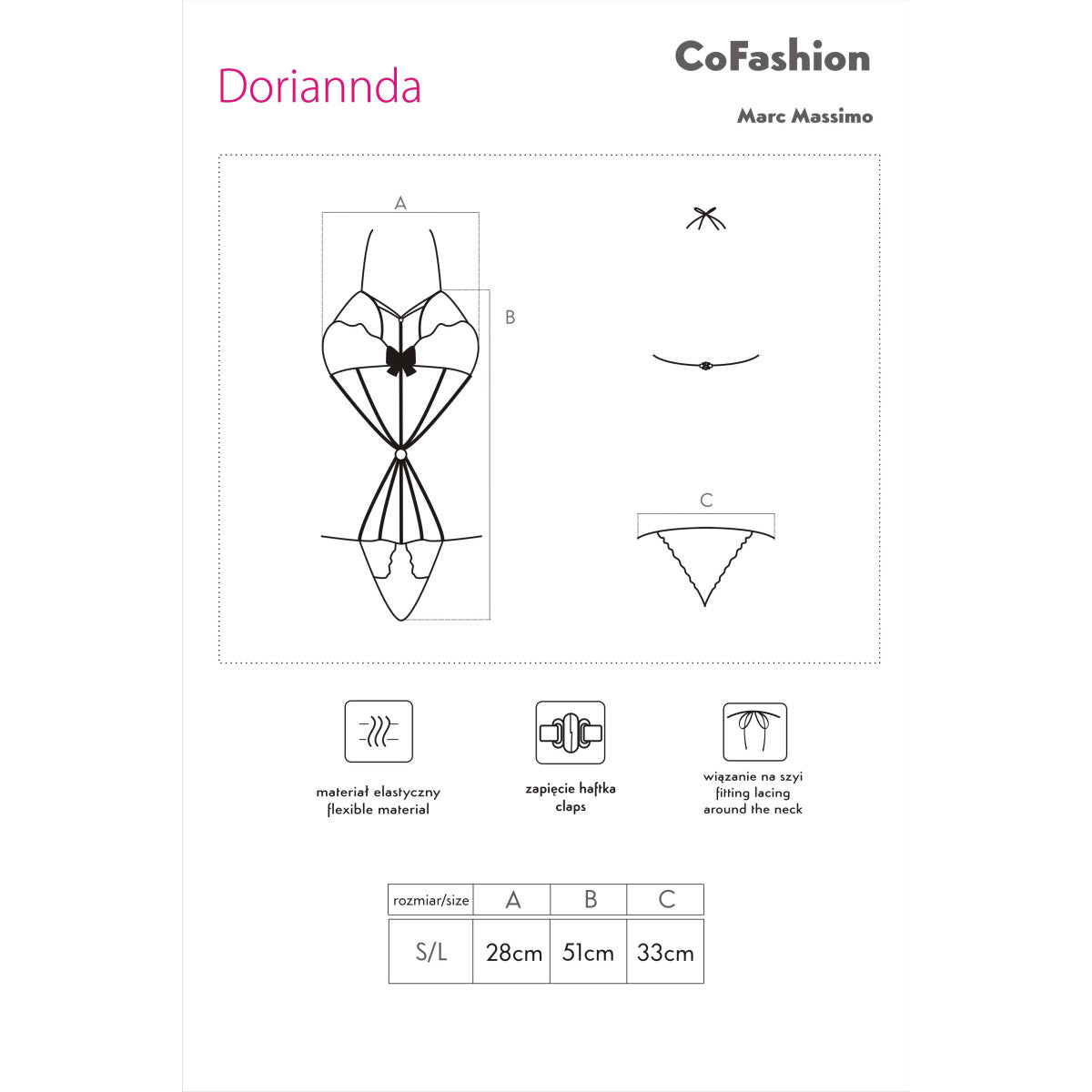 Doriannda body – zwart – detail 2