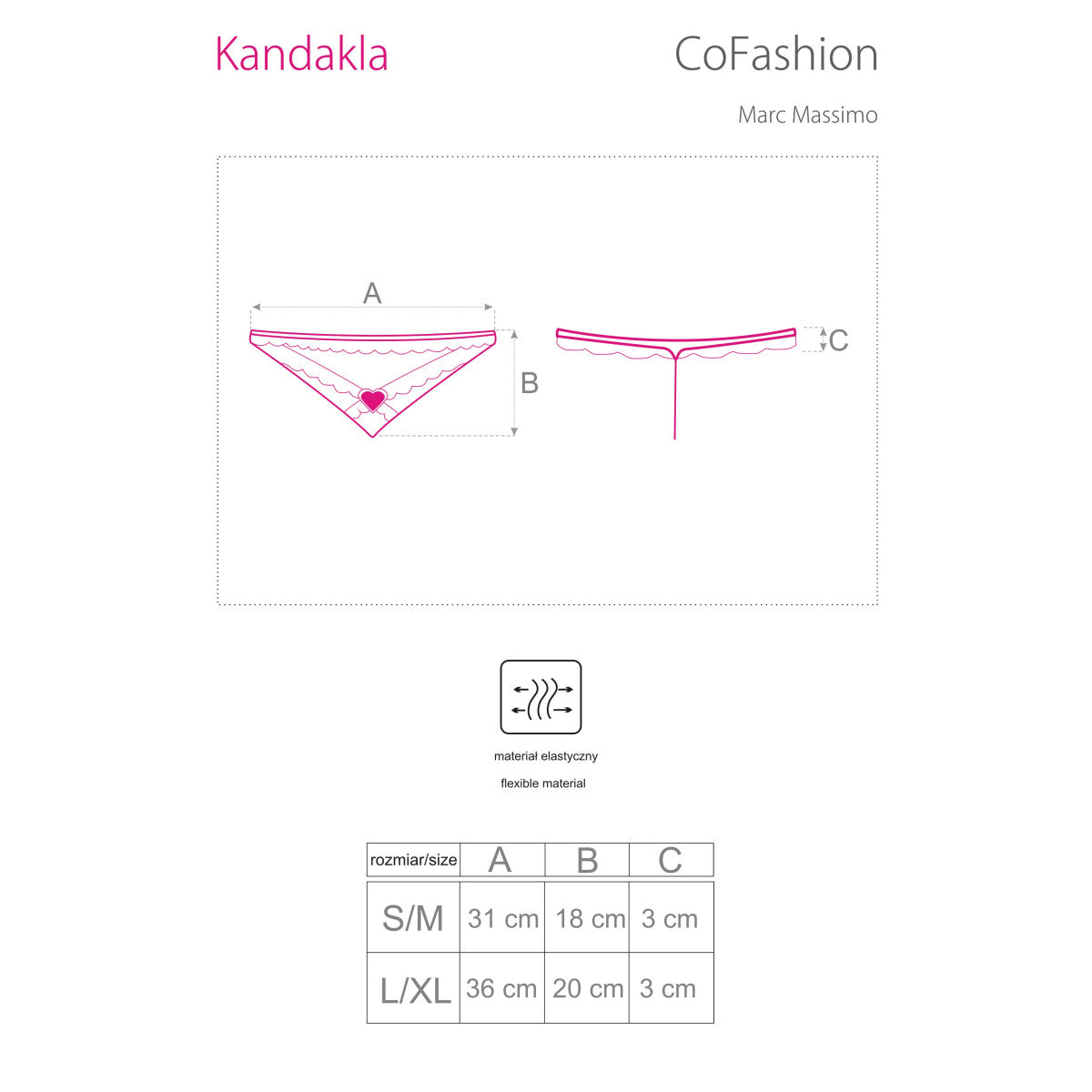 Kandakla kanten string – zwart