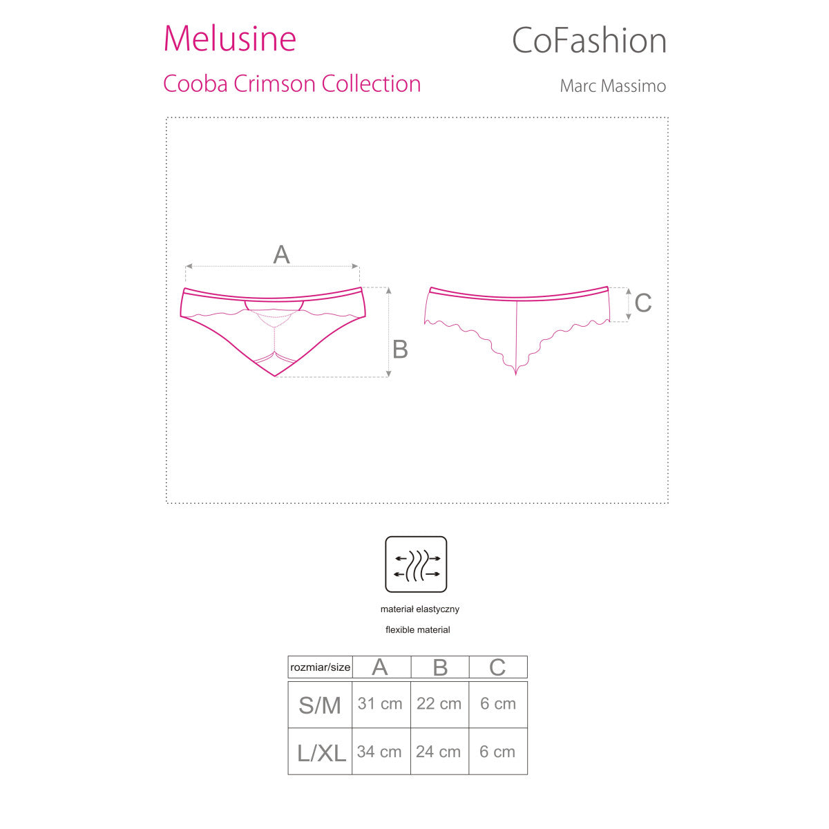 Melusine kanten string – zwart