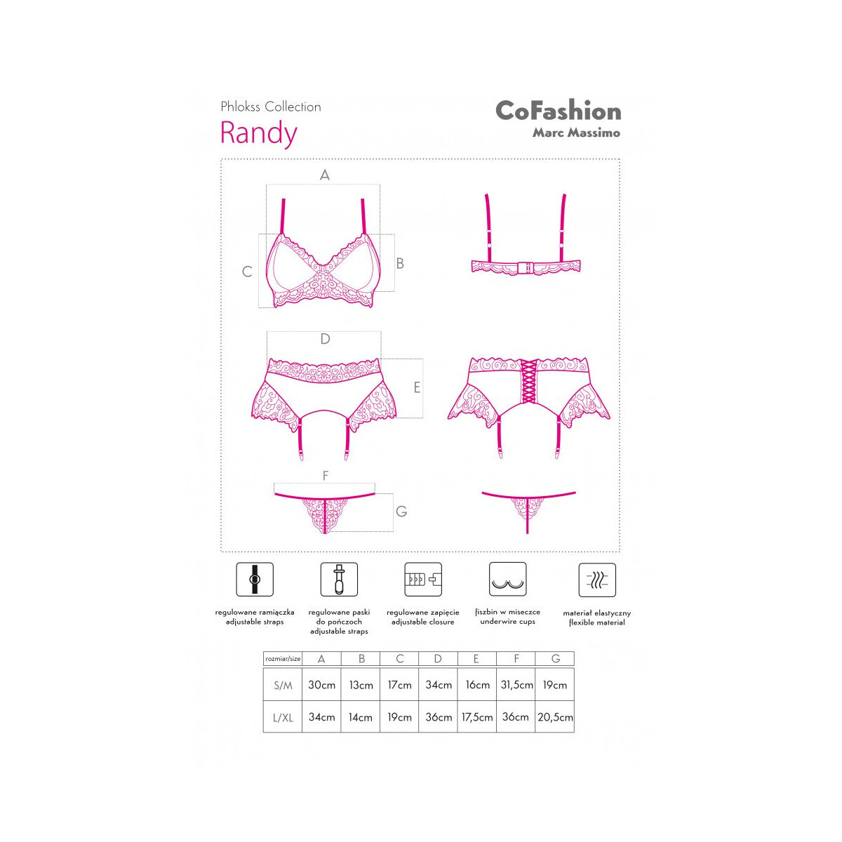 Lc randy 3pcs set burgunder-black - CoFashion Lingerie