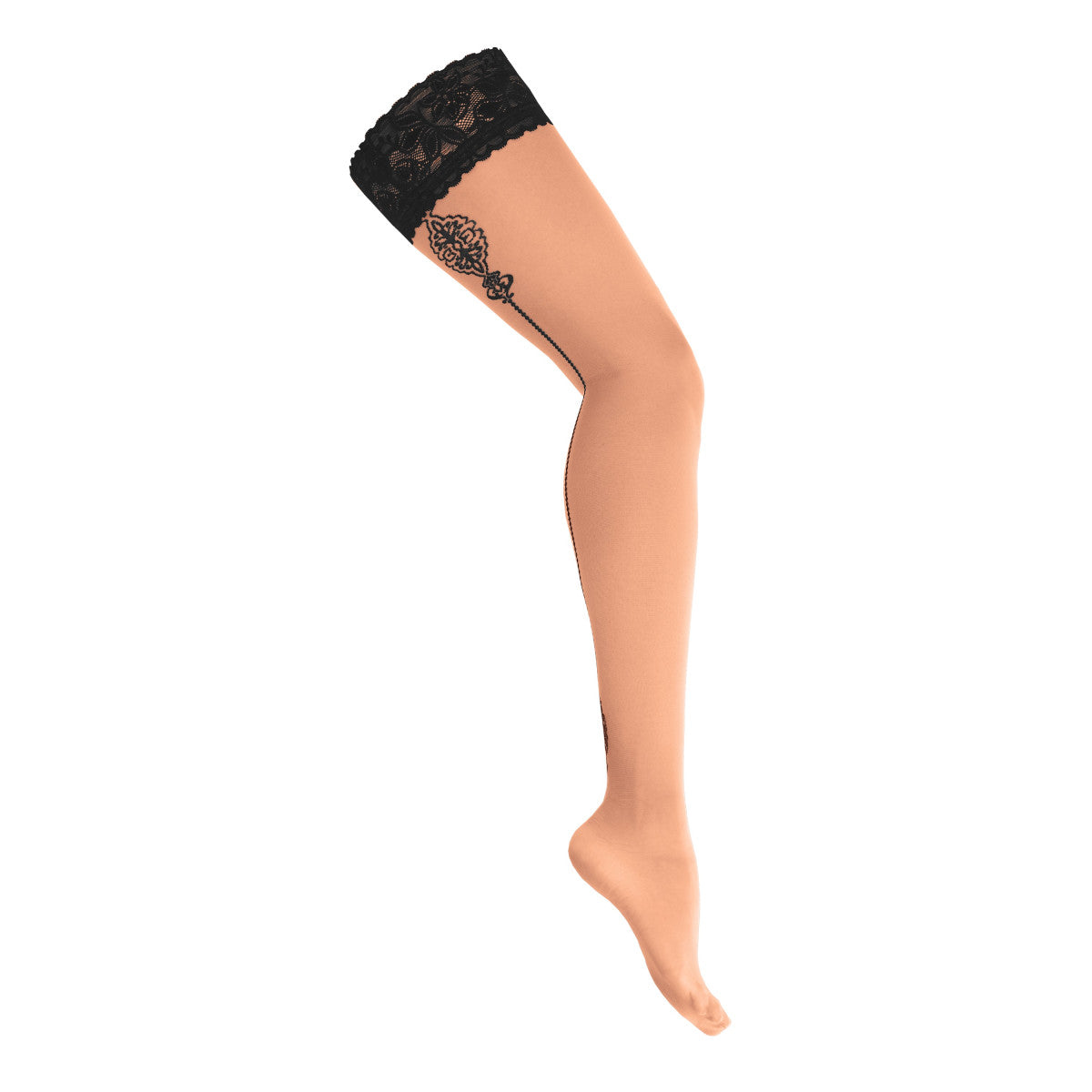H022 hold-up kousen – hazelnootbruin-zwart