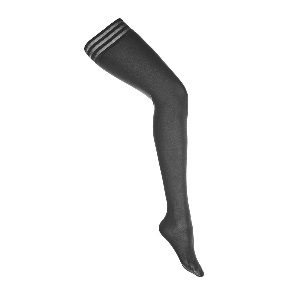 H028 hold-up kousen wetlook – zwart – detail 2
