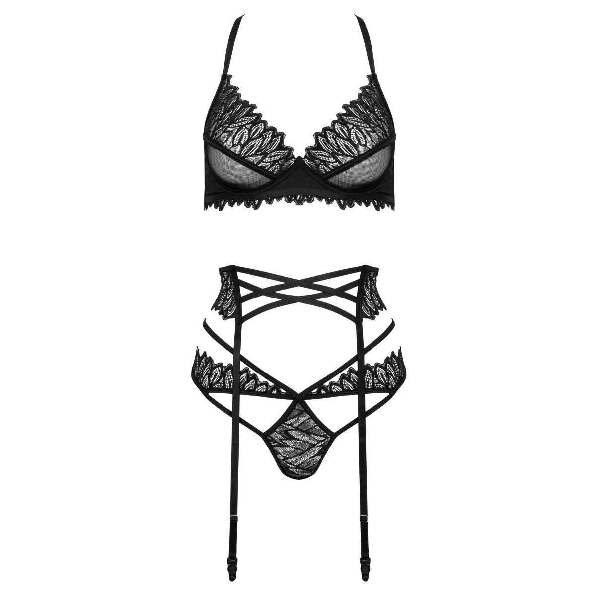 THP102 kanten lingerieset – zwart