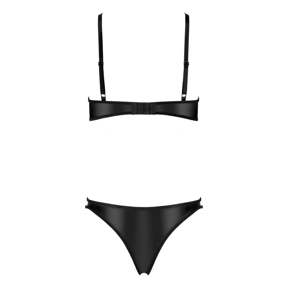 Kotek TPO100 2-delige wetlook BH-set met open cups – zwart