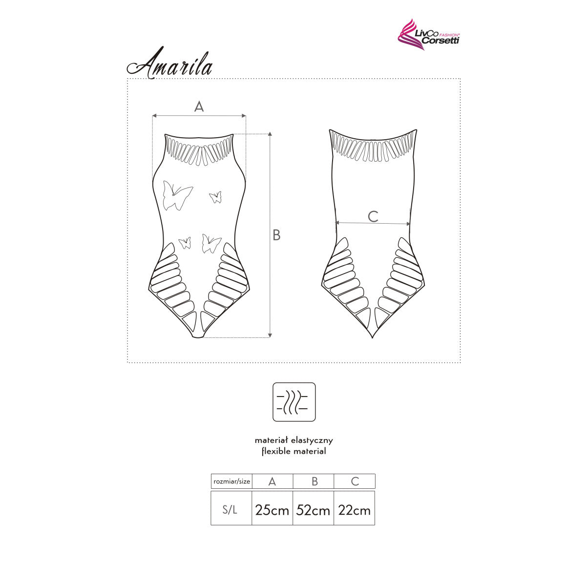 Amarila body – zwart – detail 4