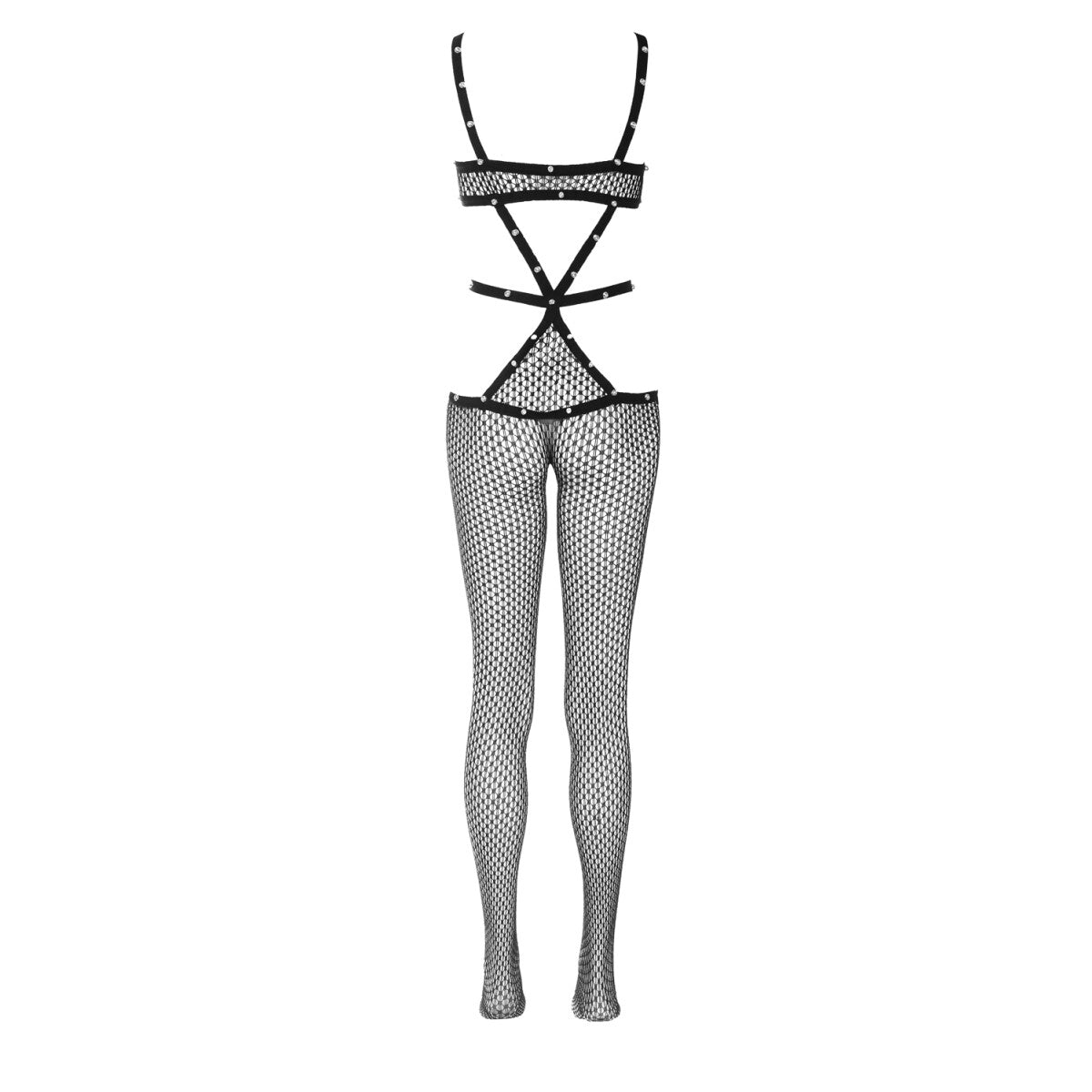 Avanina bodystocking met open kruis – zwart