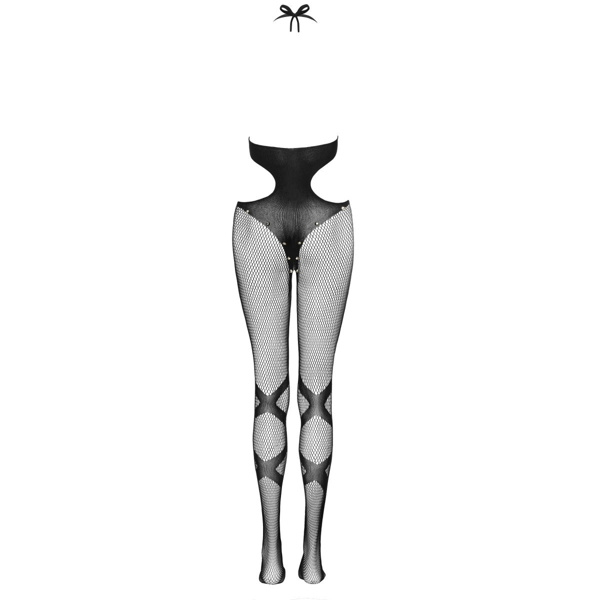 Bituinam bodystocking met open kruis – zwart