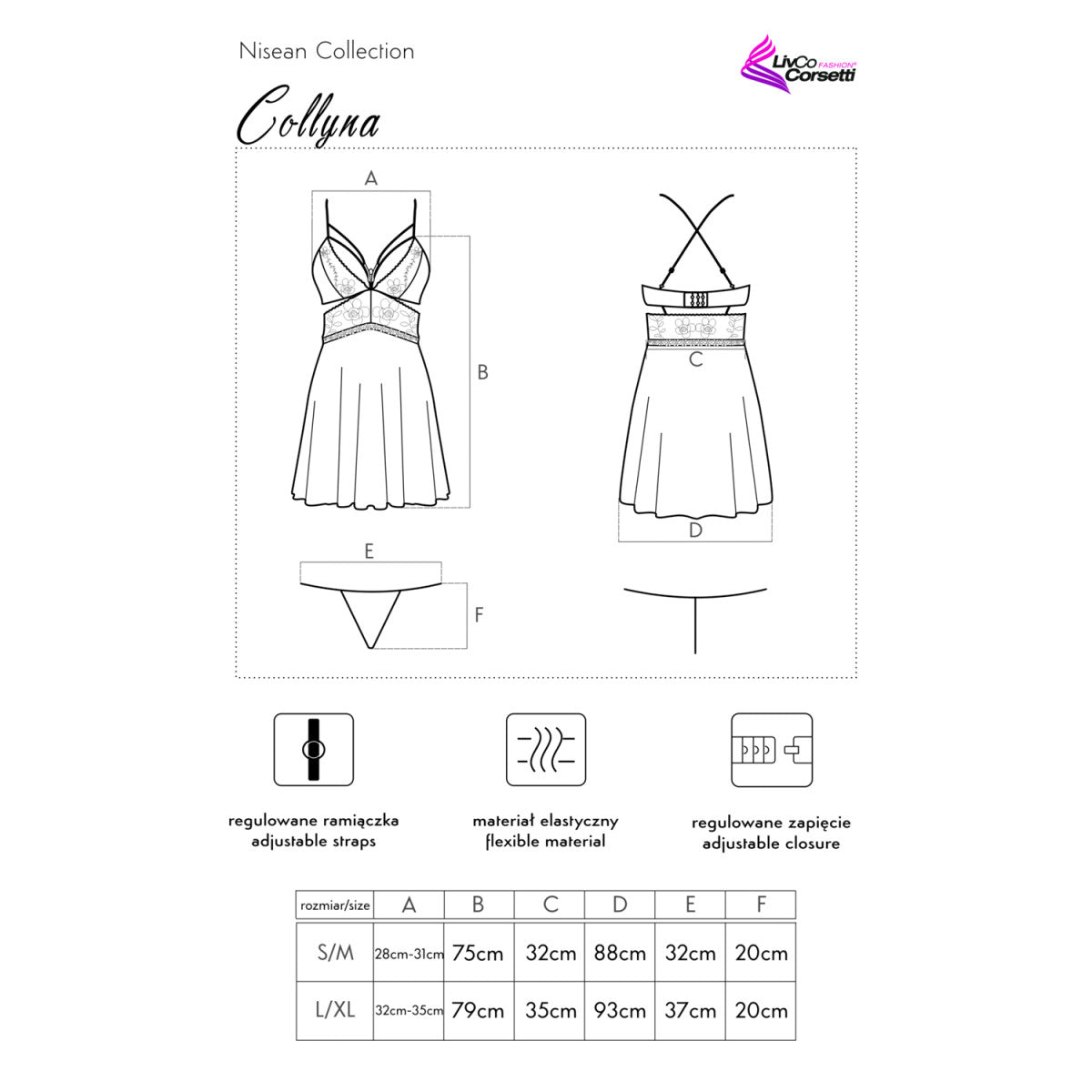 Collyna babydoll – zwart