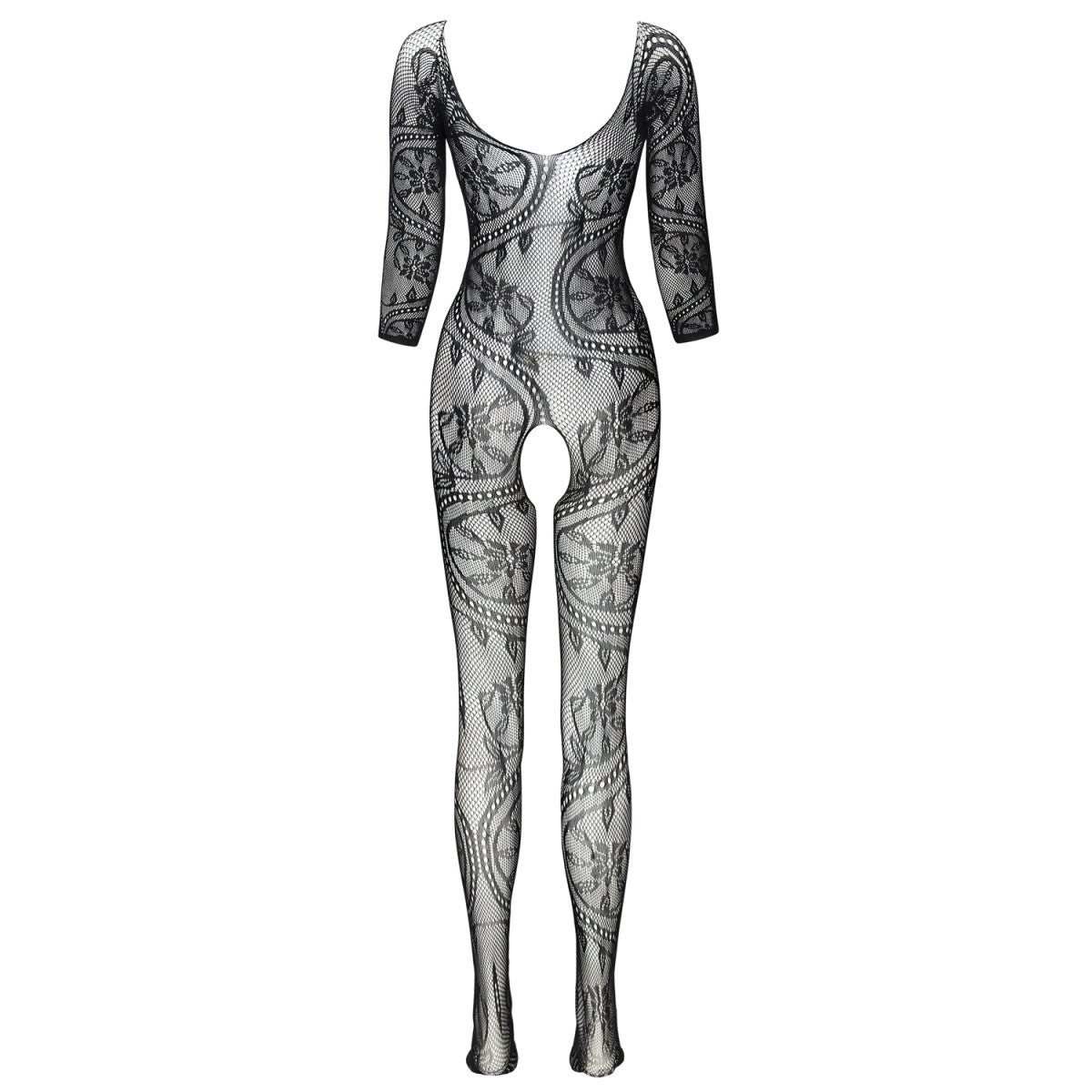 Fainam bodystocking met open kruis – zwart