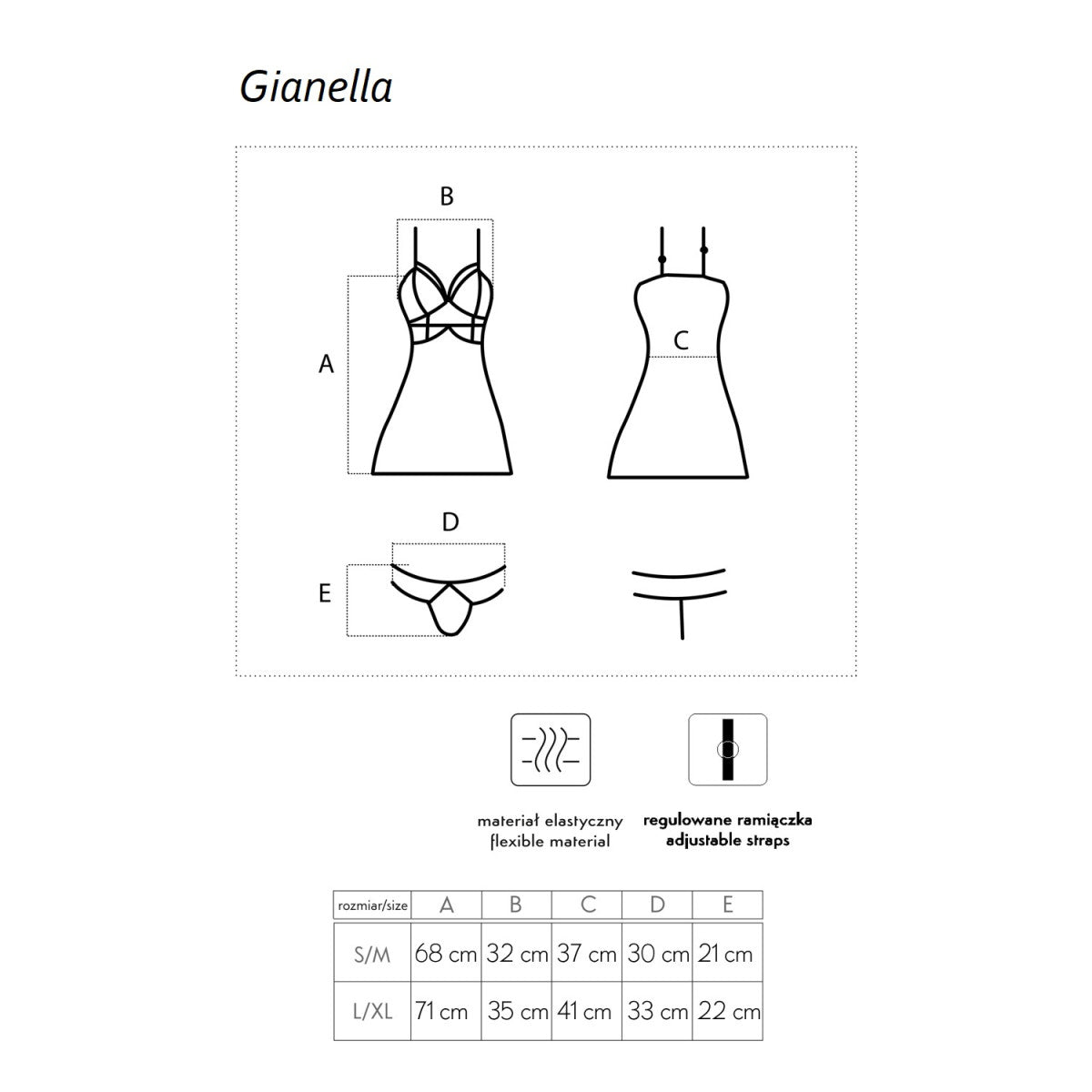 Gianella babydoll – zwart