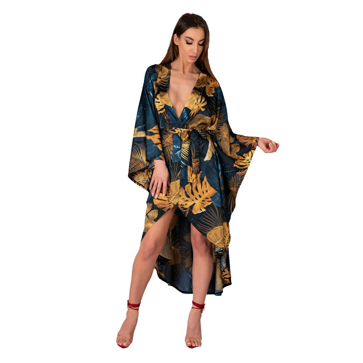 Handis kimono – blauw-goud – blauw-goud van LivCo Corsetti Fashion